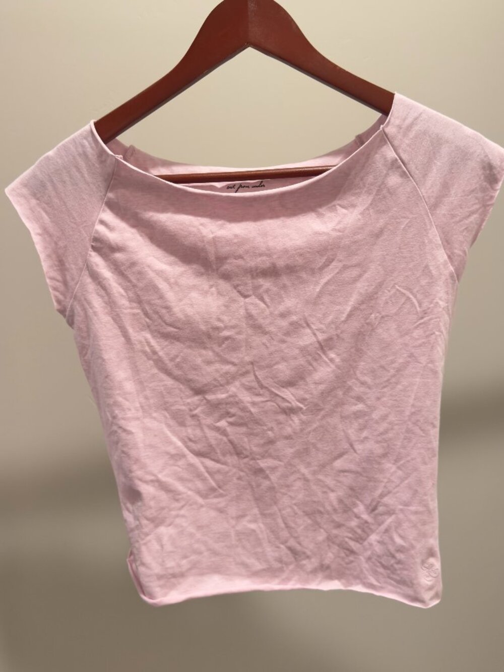 Out From Under Pink Boat Neck Baby Tee Size S